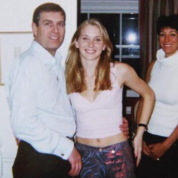 (FILES) An undated handout photo taken at an undisclosed location and released on August 9, 2021 by the United States District Couty for the Southern District of New York shows (L-R) Prince Andrew, Virginia Giuffre, and Ghislaine Maxwell posing for a photo. Virginia Giuffre, who accused disgraced US financier Jeffrey Epstein and Britain's Prince Andrew of sexual abuse, has taken her own life at her home in Australia, her family said on April 26, 2025. (Photo by Handout / US District Court - Southern District of New York (SDNY) / AFP) / RESTRICTED TO EDITORIAL USE - MANDATORY CREDIT "AFP PHOTO / UNITED STATES DISTRICT COURT FOR THE SOUTHERN DISTRICT OF NEW YORK" - NO MARKETING - NO ADVERTISING CAMPAIGNS - DISTRIBUTED AS A SERVICE TO CLIENTS