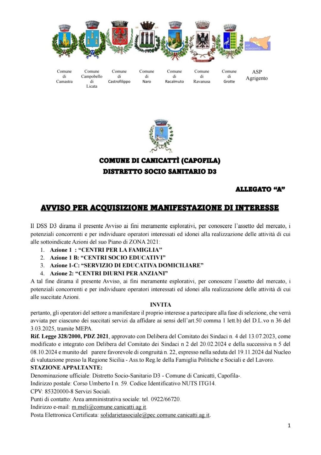 manifestazione di interesse