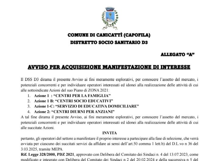 manifestazione di interesse